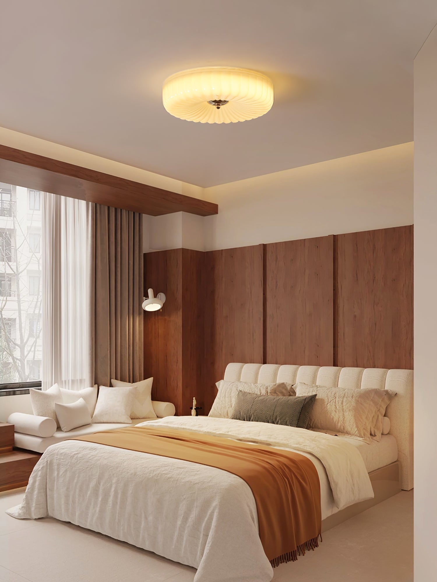 Zathee Modern Minimalist Glass Metal Flush Mount Ceiling Light - Lamp Copper