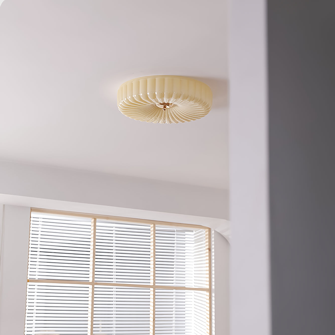 Zathee Modern Minimalist Glass Metal Flush Mount Ceiling Light - Lamp Copper