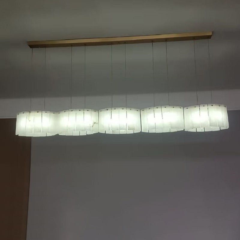 Avvinel Modern Luxury Minimalist Alabaster Chandelier - Lamp Copper