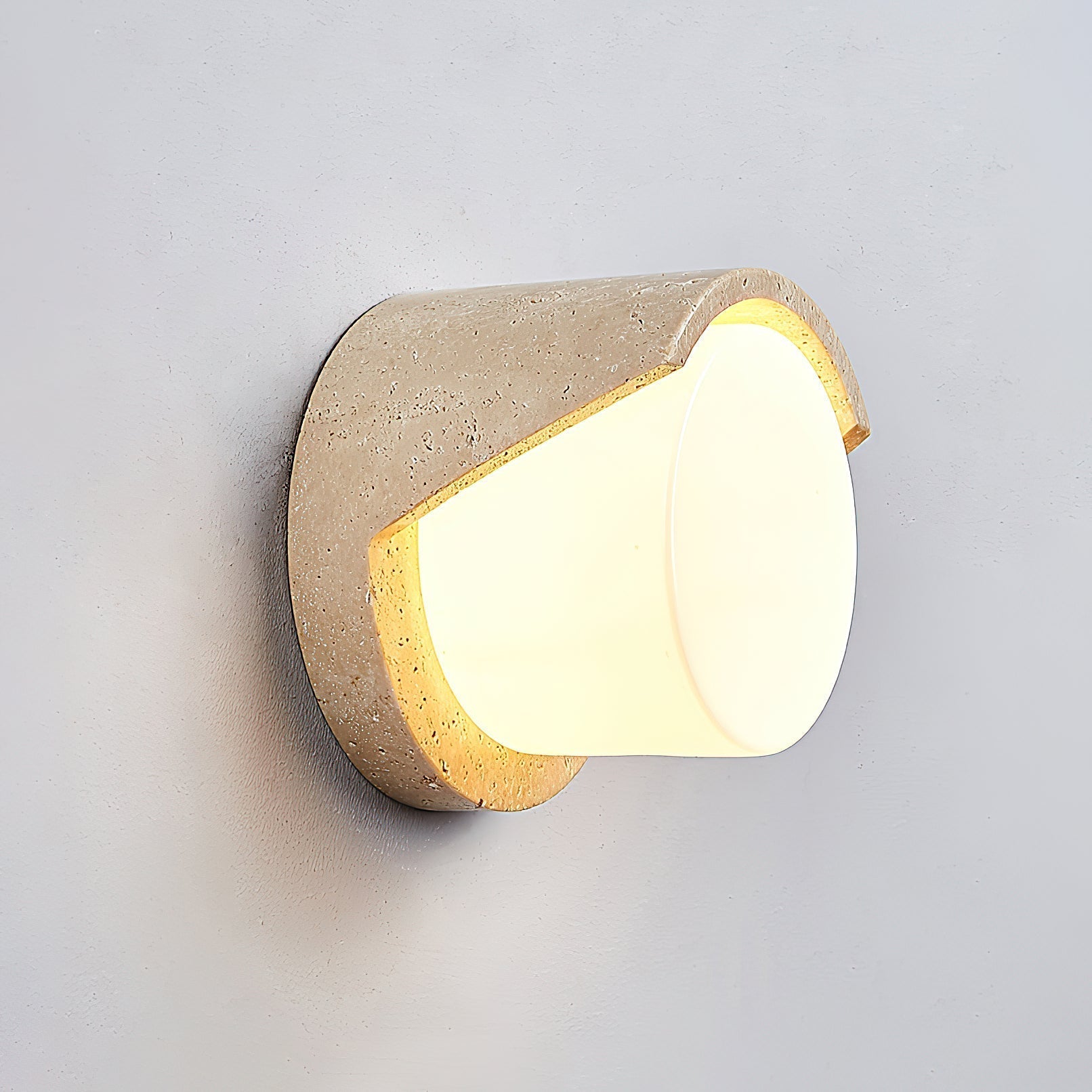 Eurvenara Modern Minimalist Travertine Glass Wall Lamp - Lamp Copper