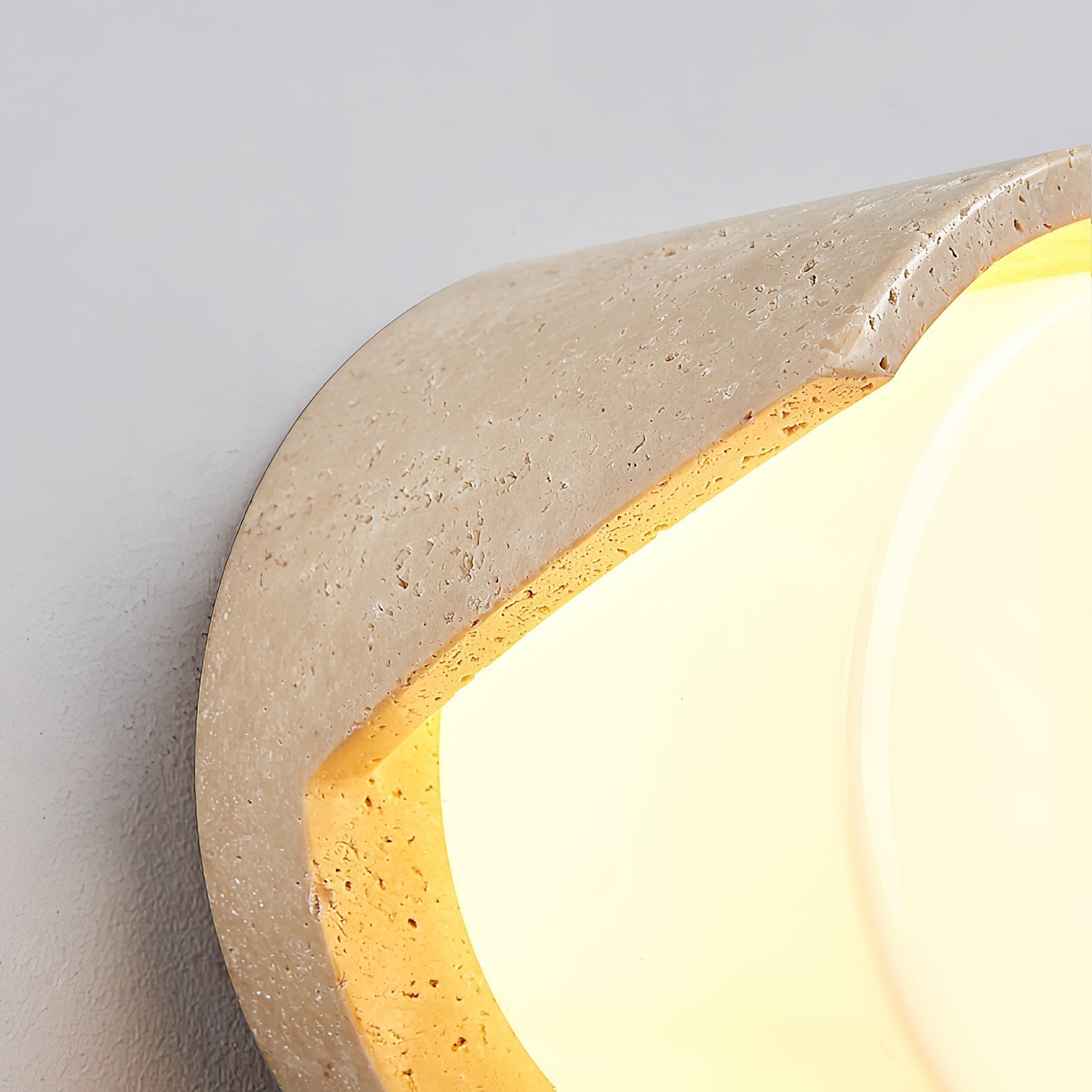 Eurvenara Modern Minimalist Travertine Glass Wall Lamp - Lamp Copper