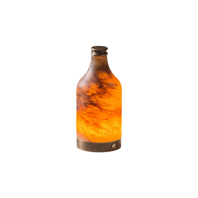 Wine Bottle Alabaster Table Lamp (Built-in Battery) - Lamp Copper
