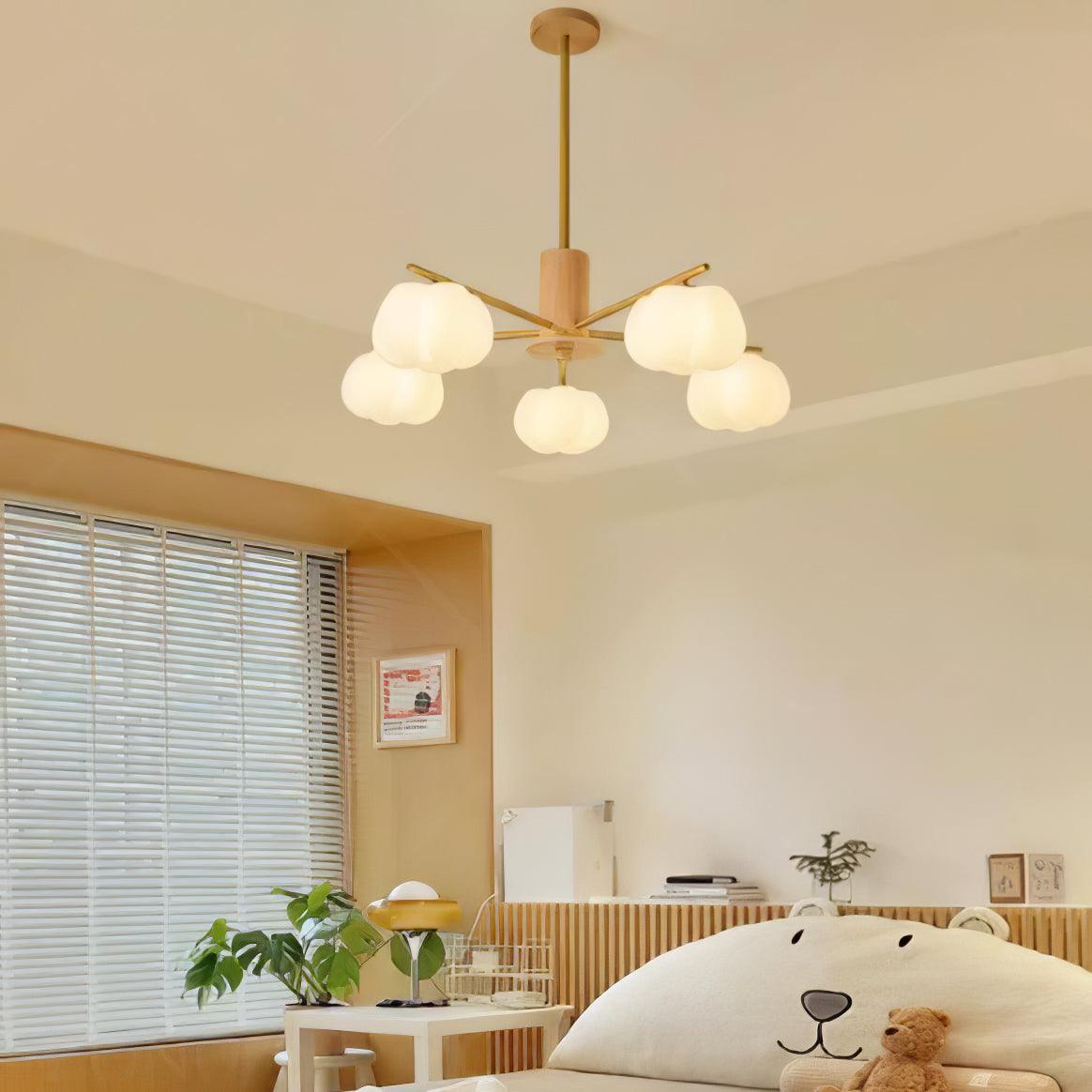 Wooden Cotton Balls Chandelier - Blowlighting