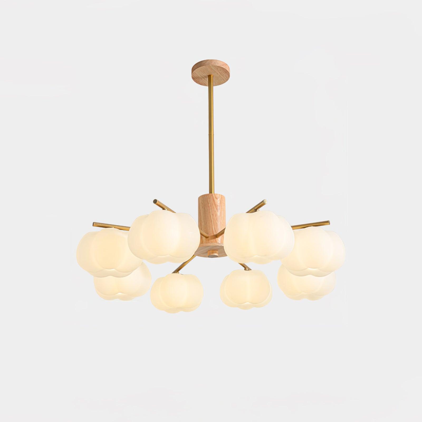 Wooden Cotton Balls Chandelier - Blowlighting