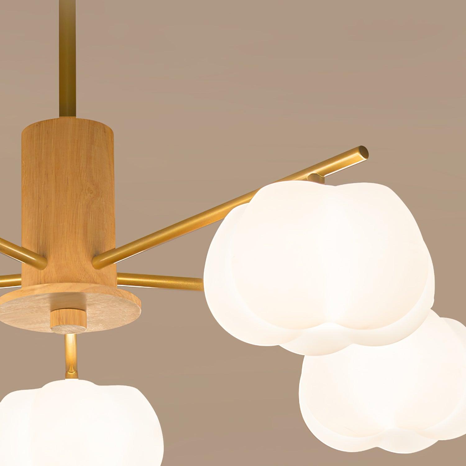 Wooden Cotton Balls Chandelier - Blowlighting