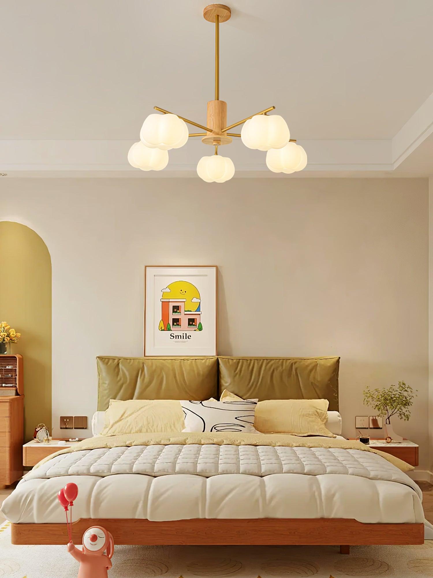 Wooden Cotton Balls Chandelier - Blowlighting