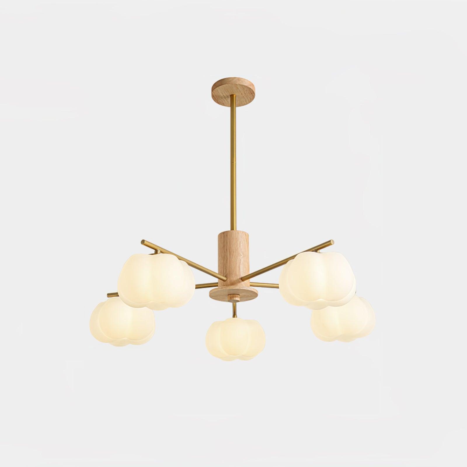 Wooden Cotton Balls Chandelier - Blowlighting