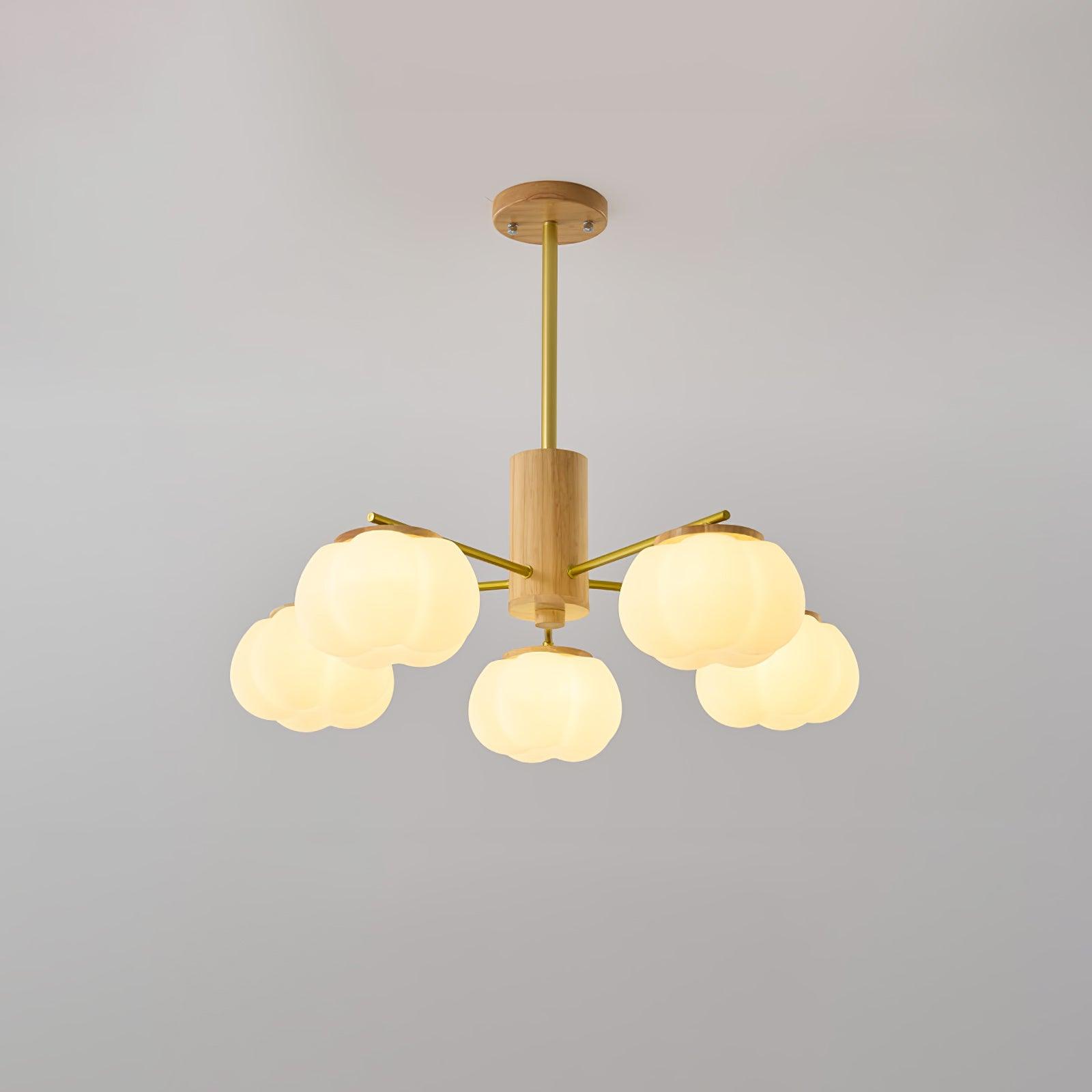 Wooden Cotton Balls Chandelier - Blowlighting