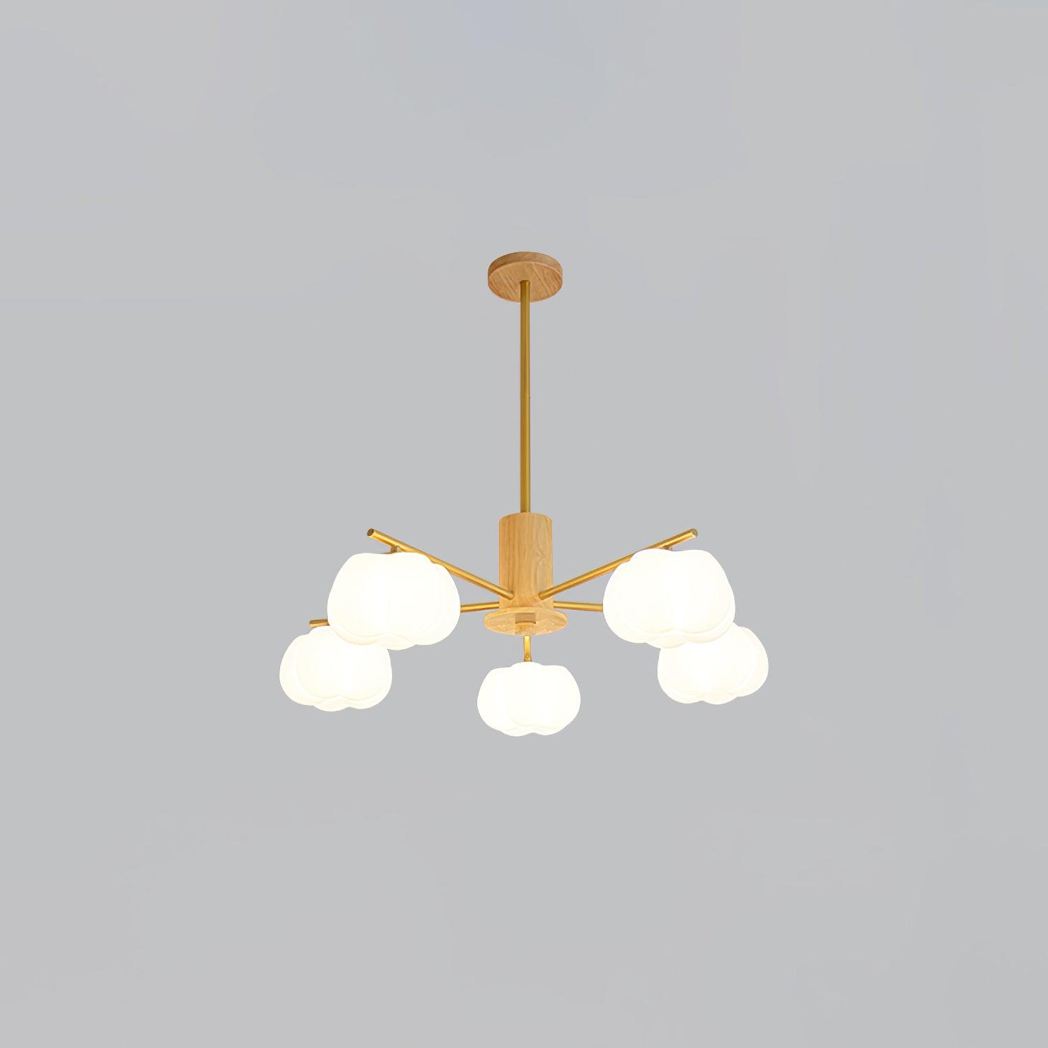 Wooden Cotton Balls Chandelier - Blowlighting