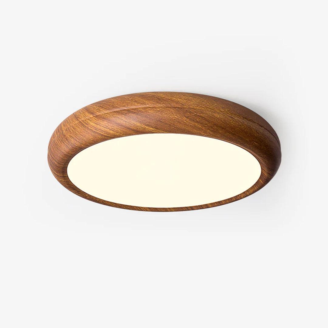 Muto Lampada da Soffitto Rotonda con Finitura Legno