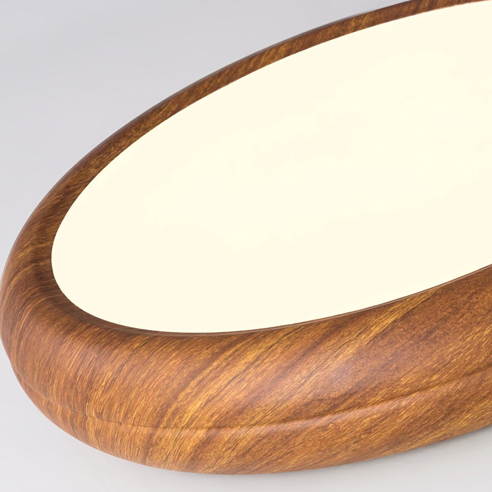 Muto Lampada da Soffitto Rotonda con Finitura Legno