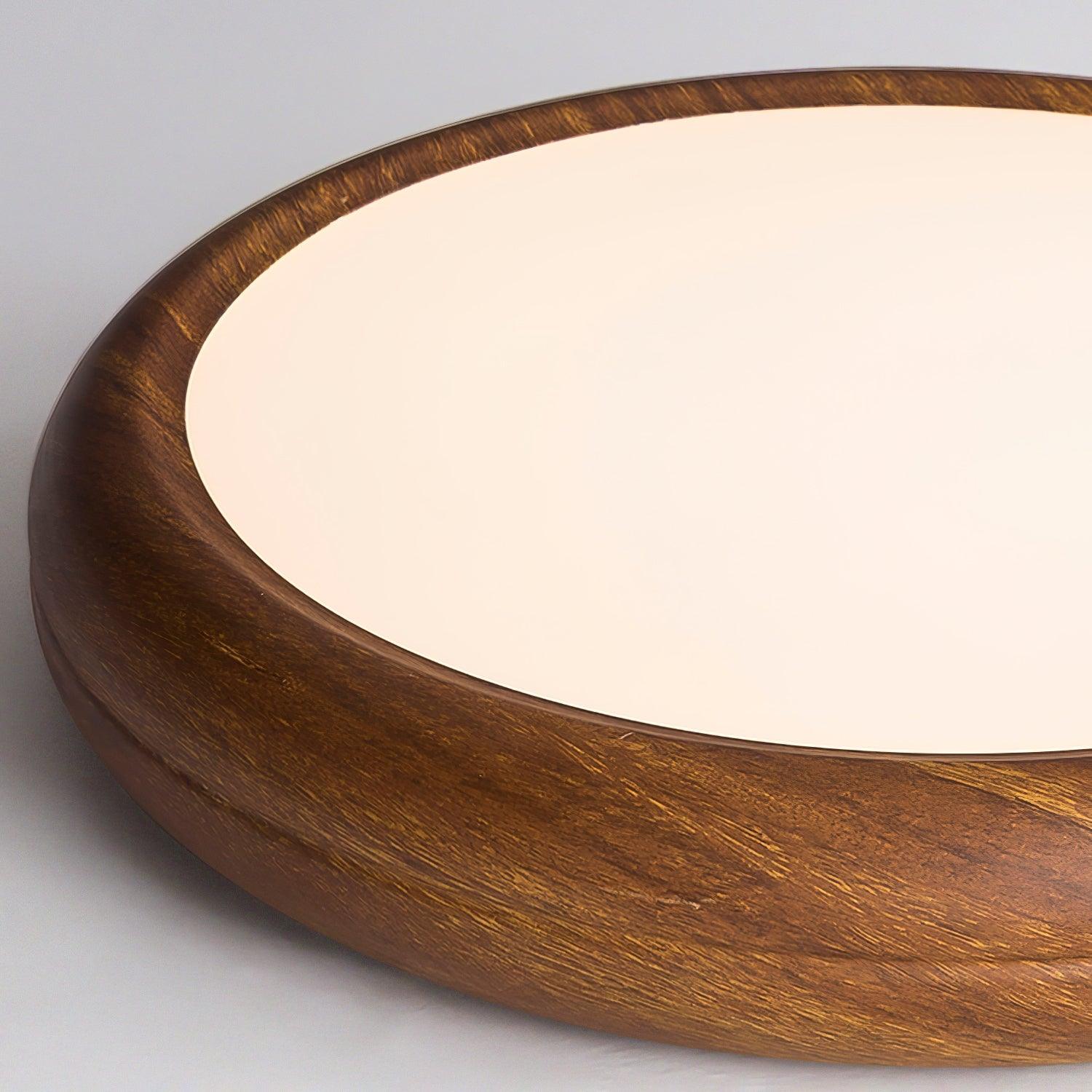 Muto Lampada da Soffitto Rotonda con Finitura Legno