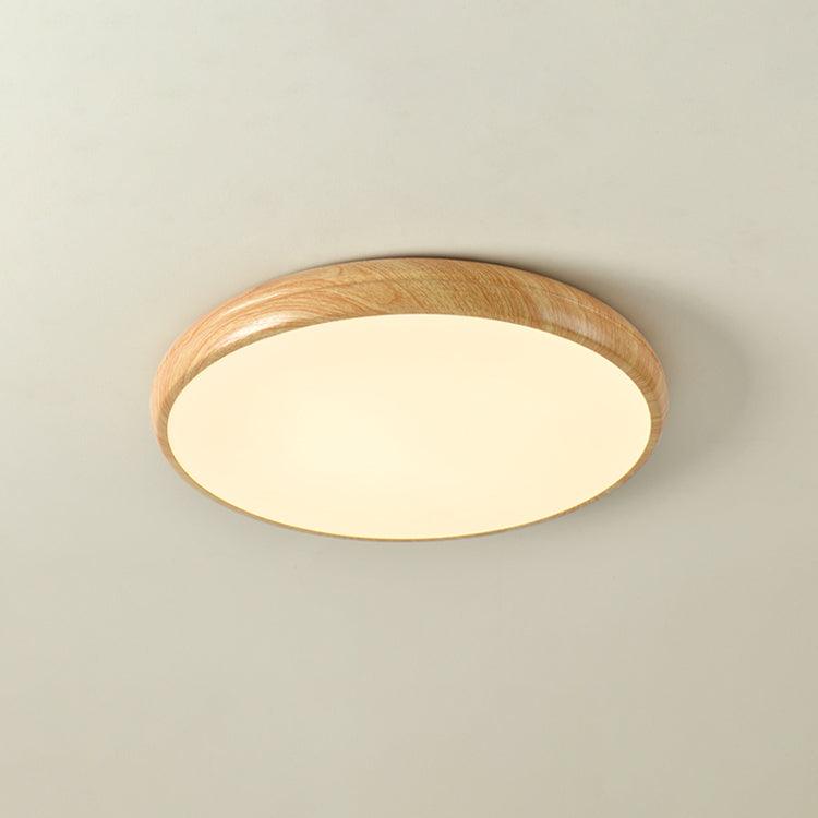 Muto Lampada da Soffitto Rotonda con Finitura Legno