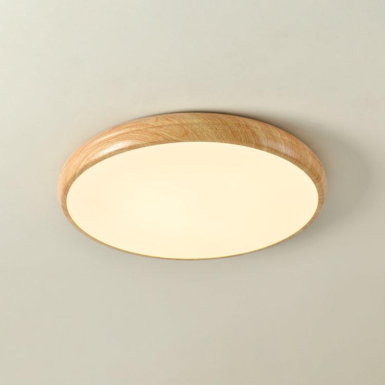 Muto Lampada da Soffitto Rotonda con Finitura Legno