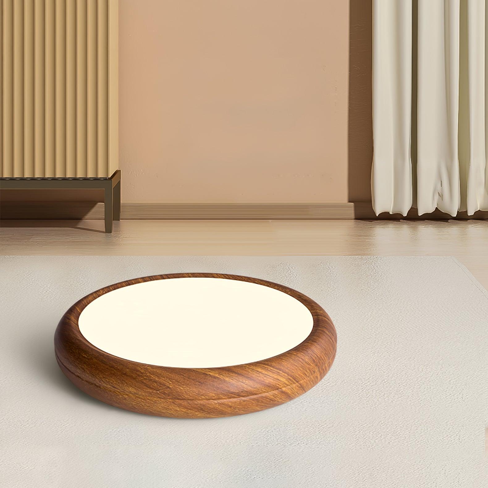 Muto Lampada da Soffitto Rotonda con Finitura Legno