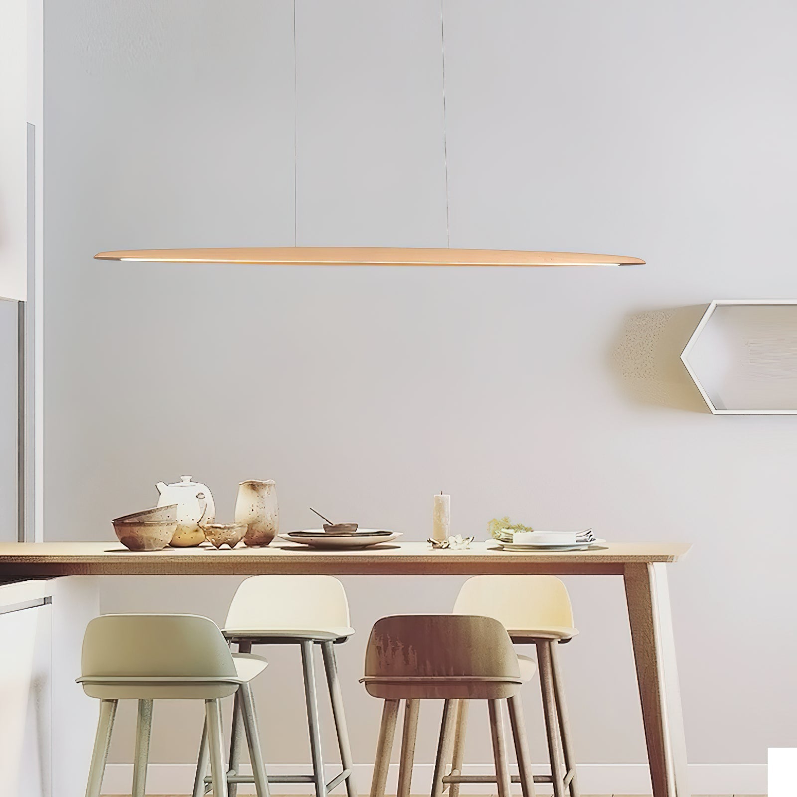 Zing Modern Minimalist Walnut Wood Pendant Lamp - Lamp Copper