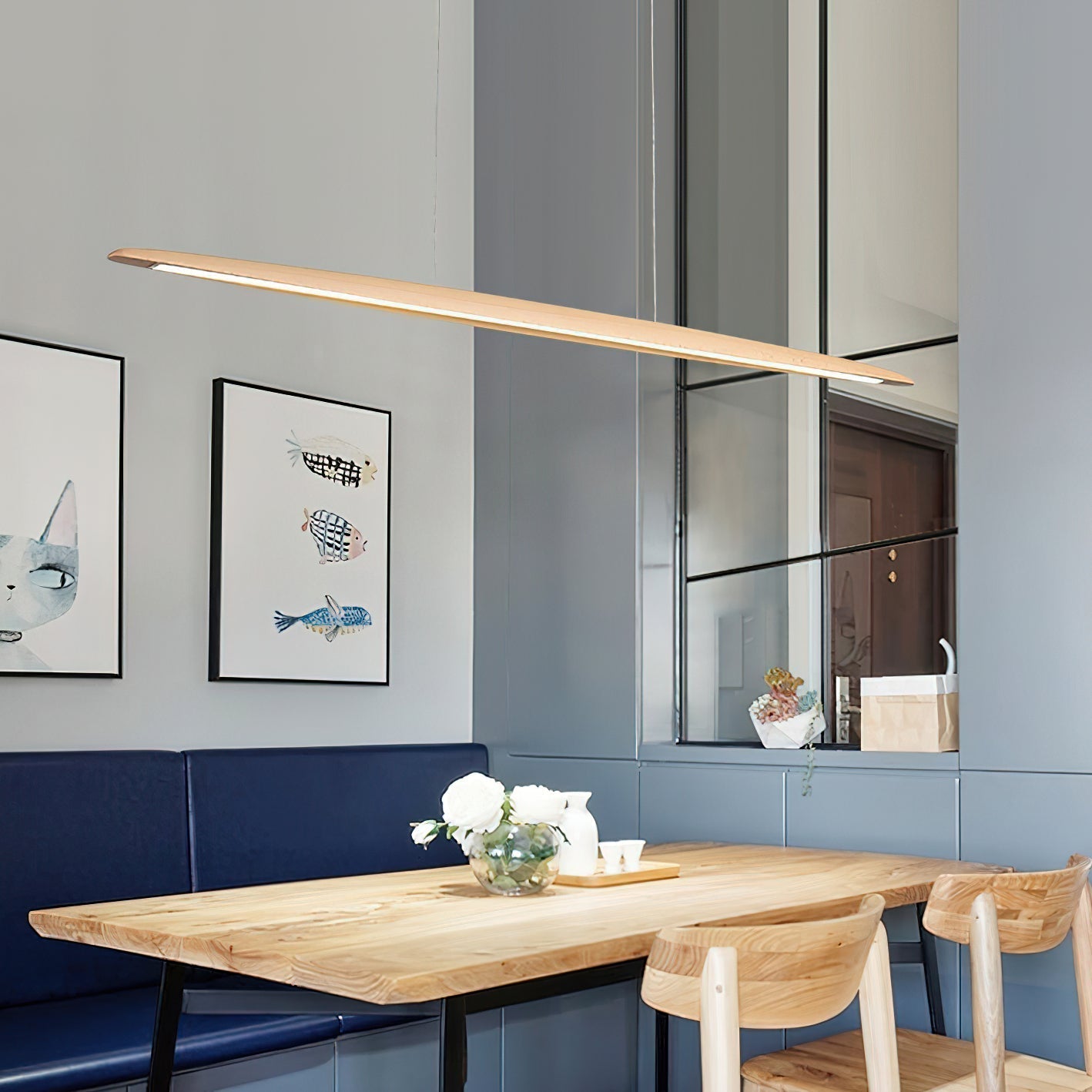 Zing Modern Minimalist Walnut Wood Pendant Lamp - Lamp Copper