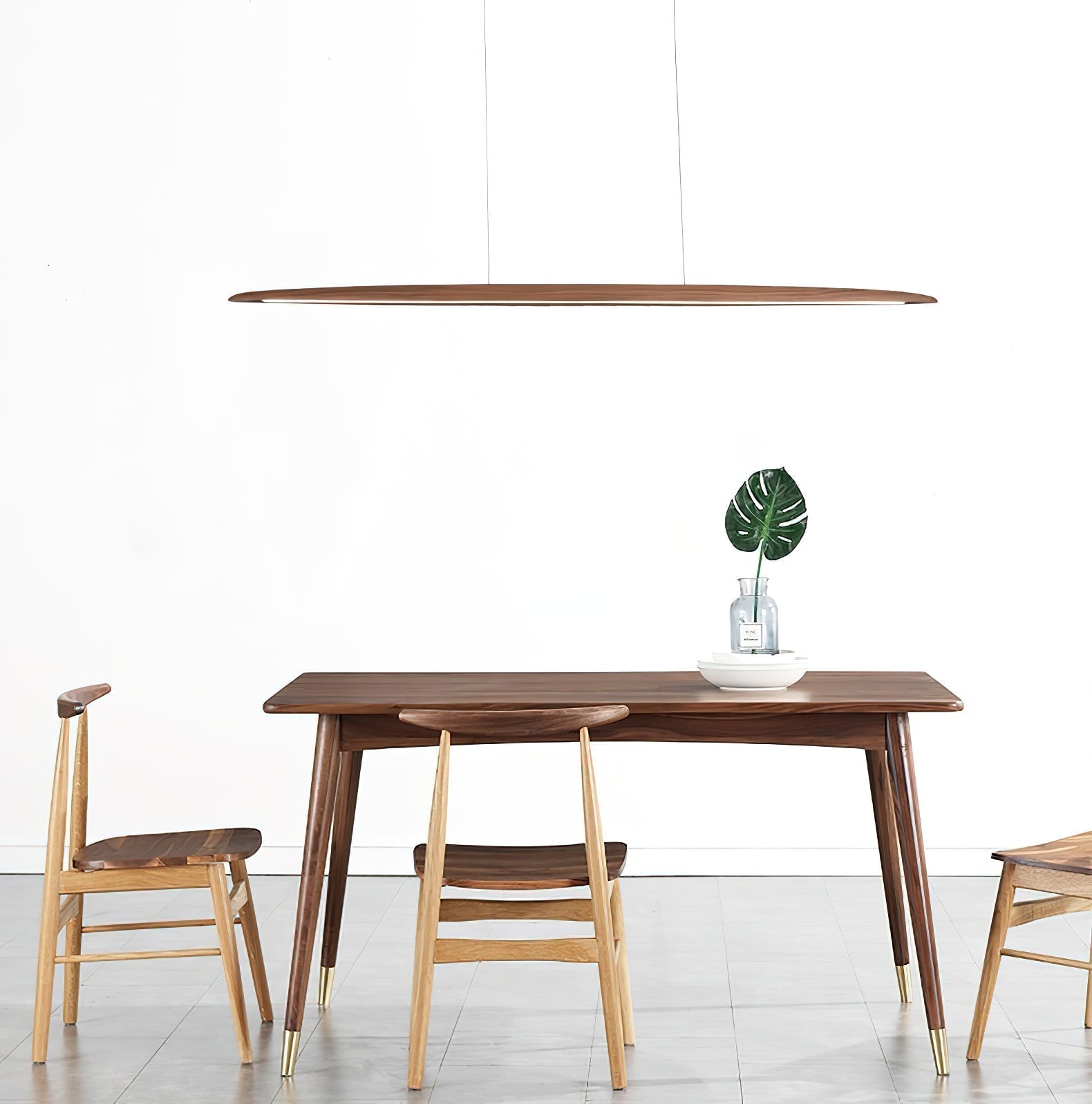 Zing Modern Minimalist Walnut Wood Pendant Lamp - Lamp Copper