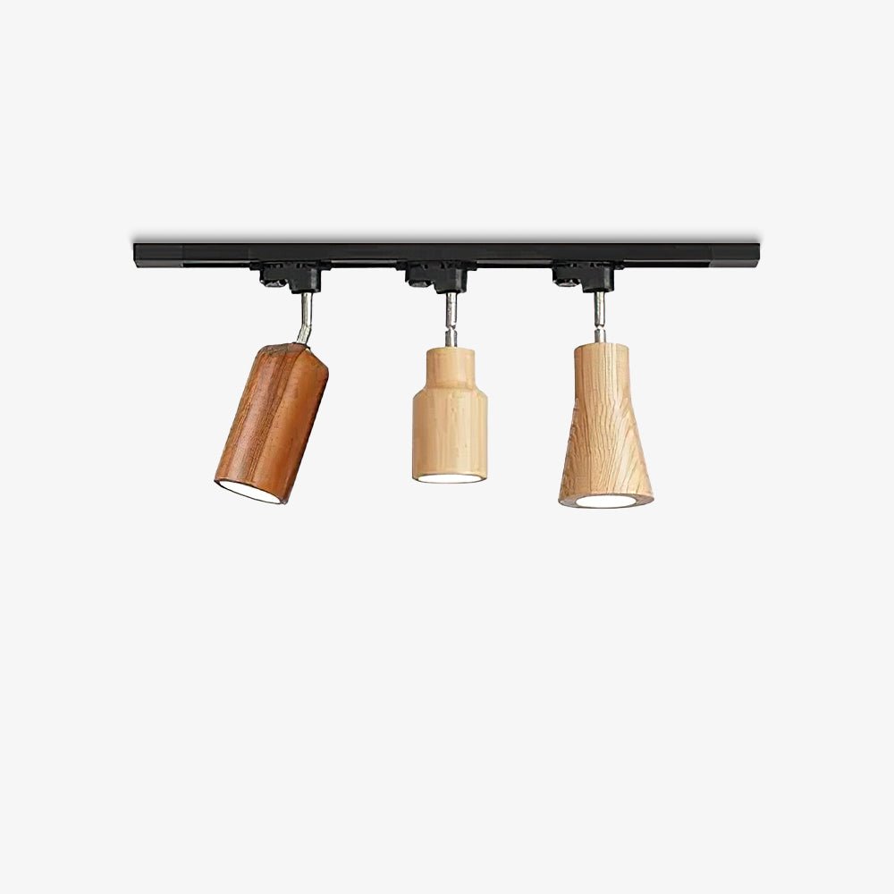 Aim Lampada da Soffitto a Binario in Legno con Faretto