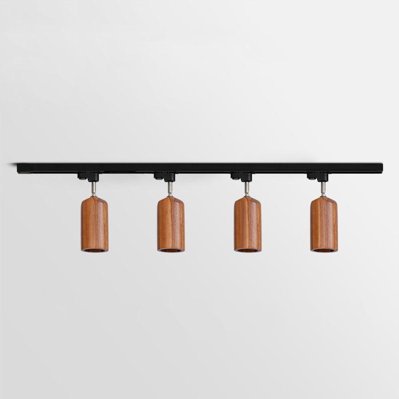 Aim Lampada da Soffitto a Binario in Legno con Faretto