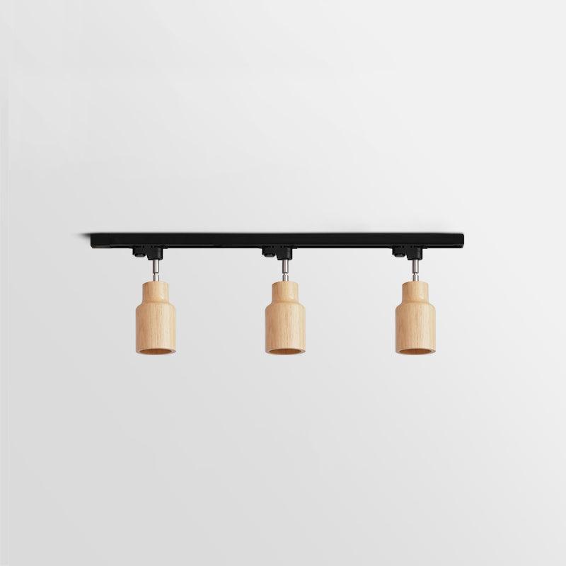 Aim Lampada da Soffitto a Binario in Legno con Faretto