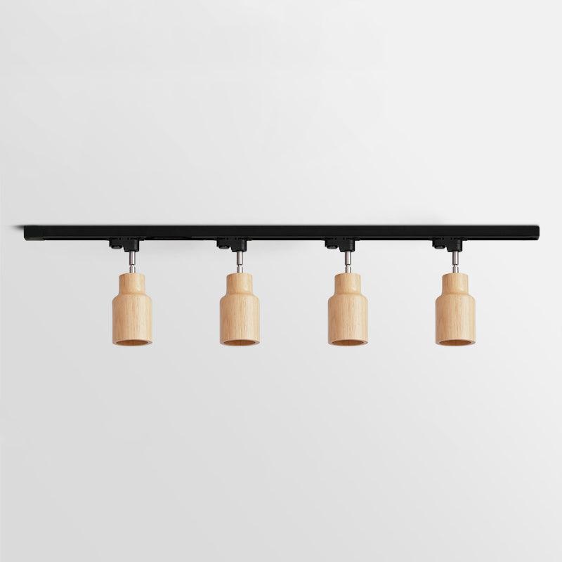 Aim Lampada da Soffitto a Binario in Legno con Faretto