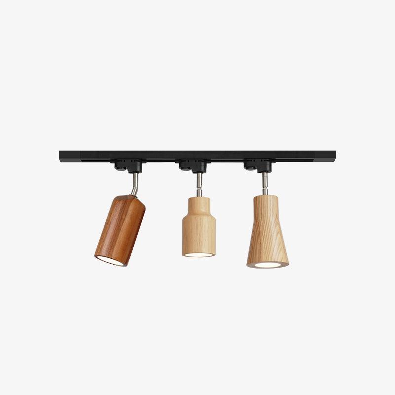 Aim Lampada da Soffitto a Binario in Legno con Faretto
