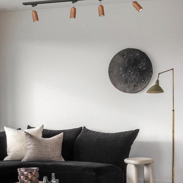 Aim Lampada da Soffitto a Binario in Legno con Faretto