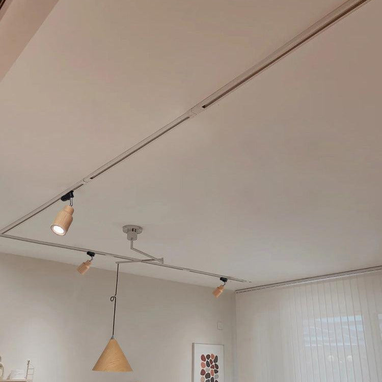 Aim Lampada da Soffitto a Binario in Legno con Faretto
