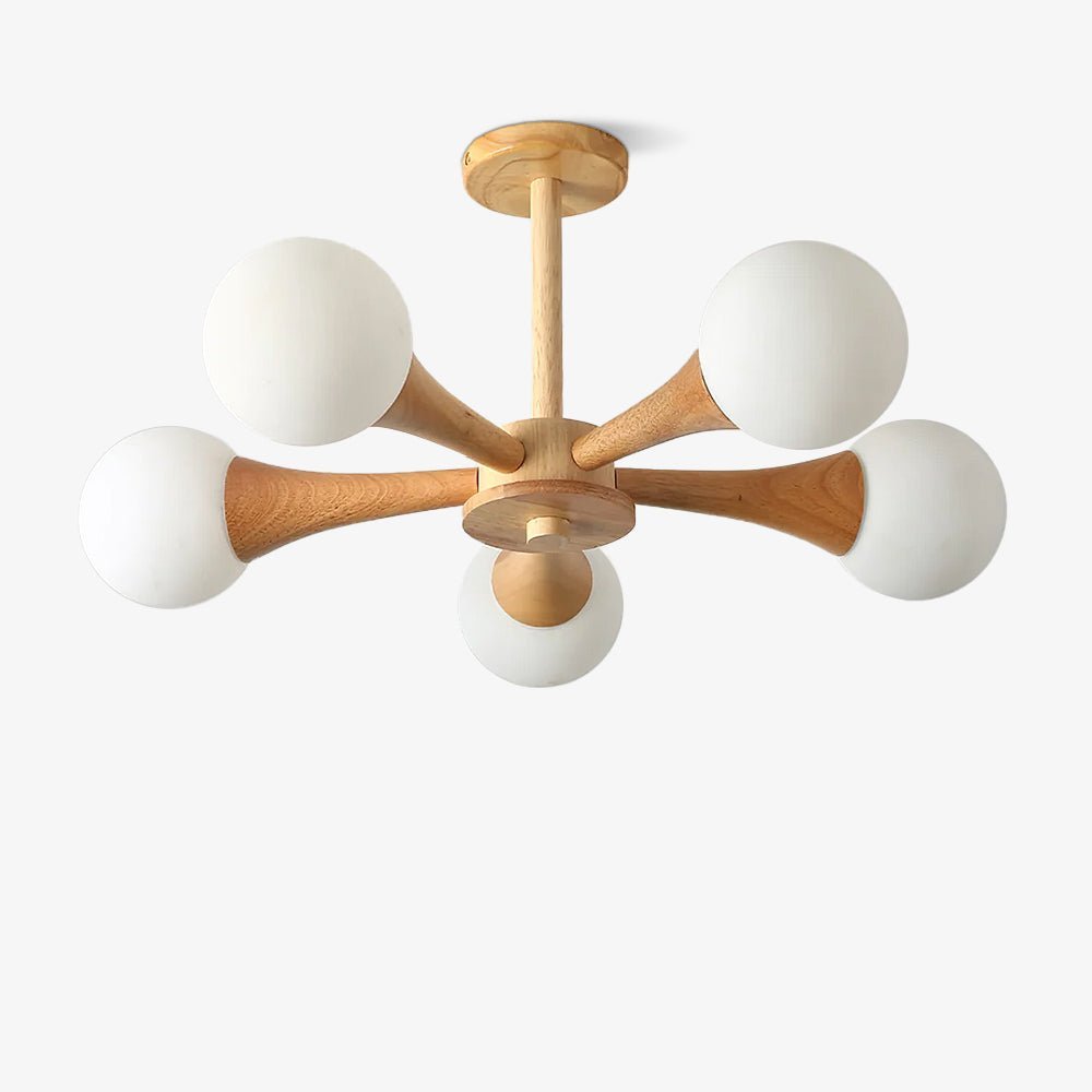 Wooden Nera Chandelier - Blowlighting