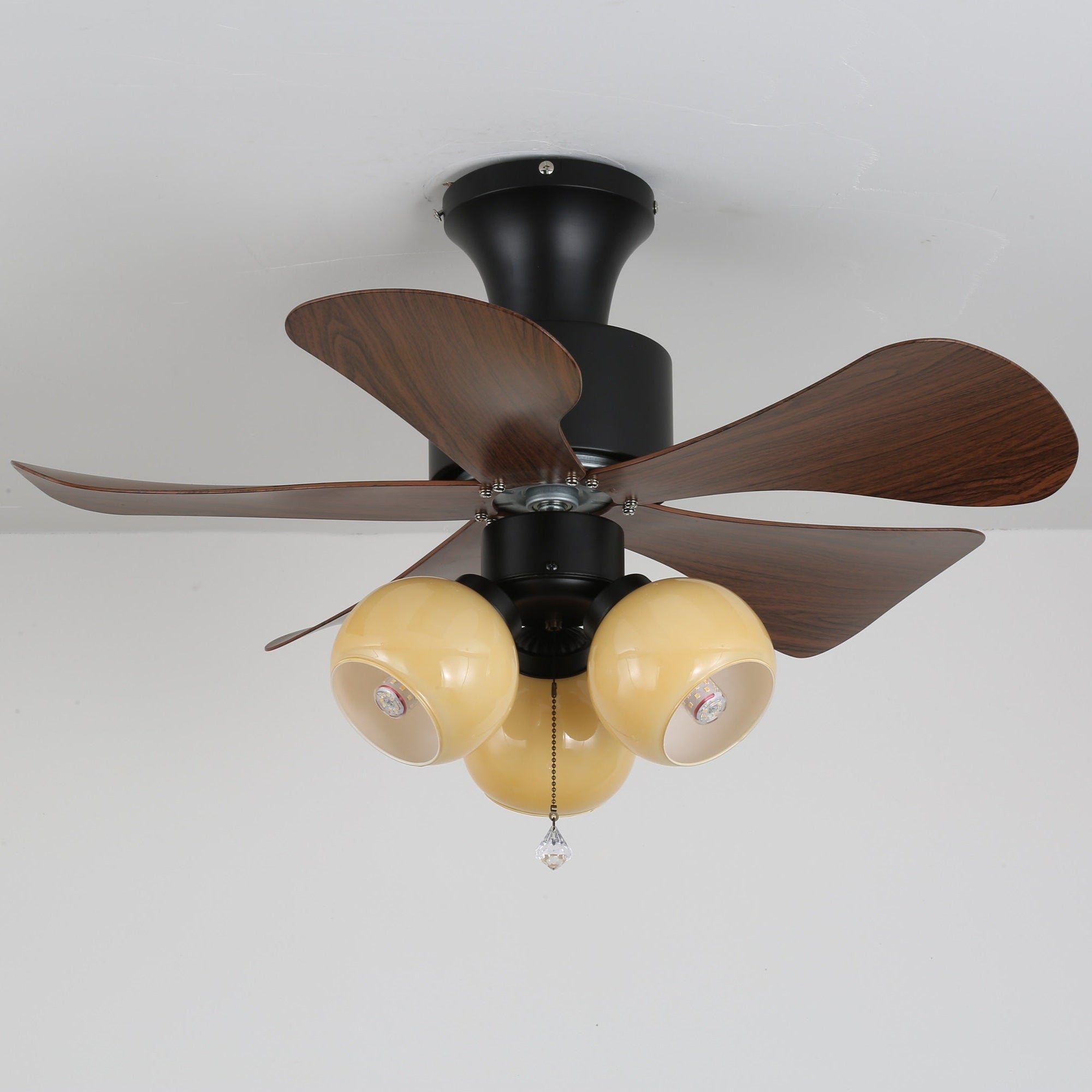 Plafoniera Ventilatore Lunara Vintage in Legno