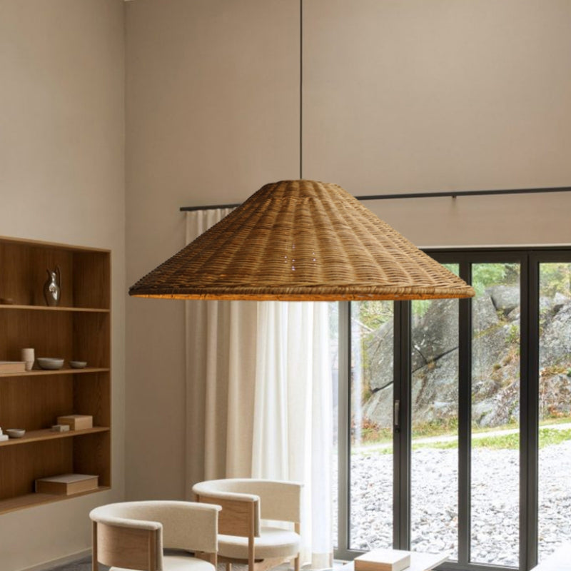 Ritta Vintage Fatto a Mano LED Rattan Lampade a Sospensione Soggiorno