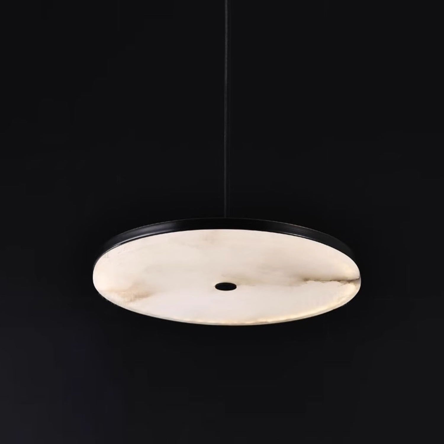 Utalion Modern Minimalist Metal Alabaster Pendant Light - Lamp Copper