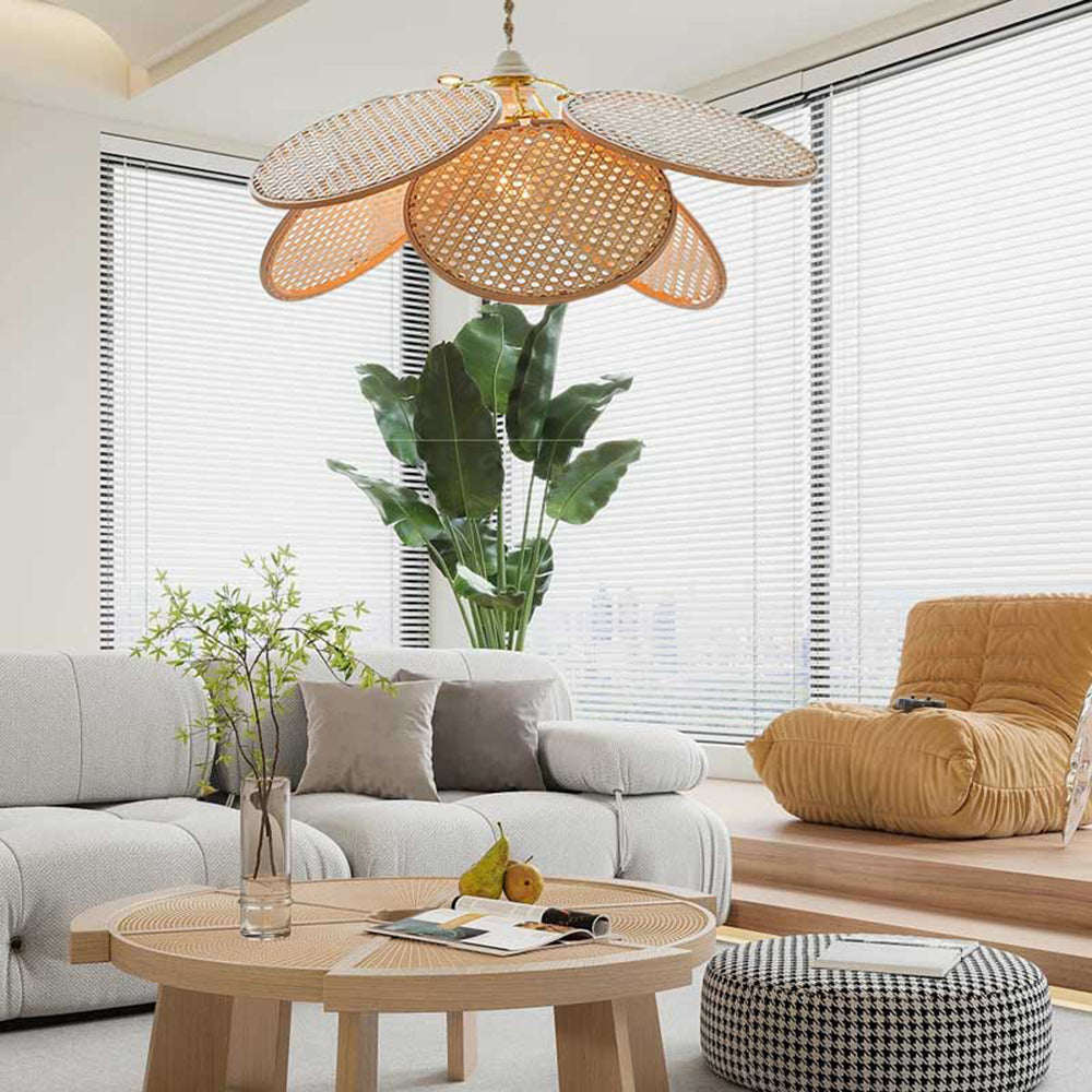 Ritta Naturale Fiore LED Lampada a Sospensione Rattan Soggiorno/Camera da Letto/Sala da Pranzo