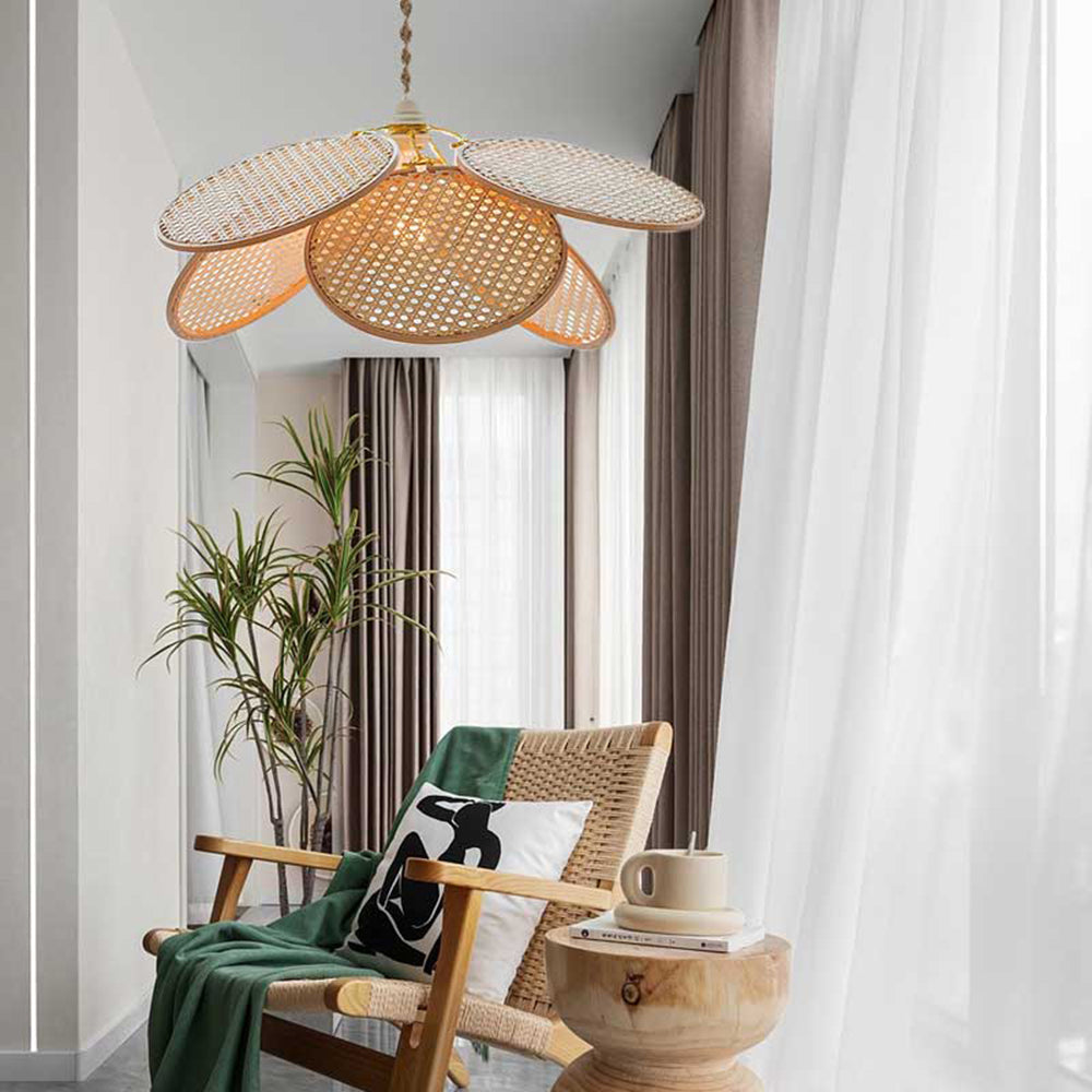 Ritta Naturale Fiore LED Lampada a Sospensione Rattan Soggiorno/Camera da Letto/Sala da Pranzo