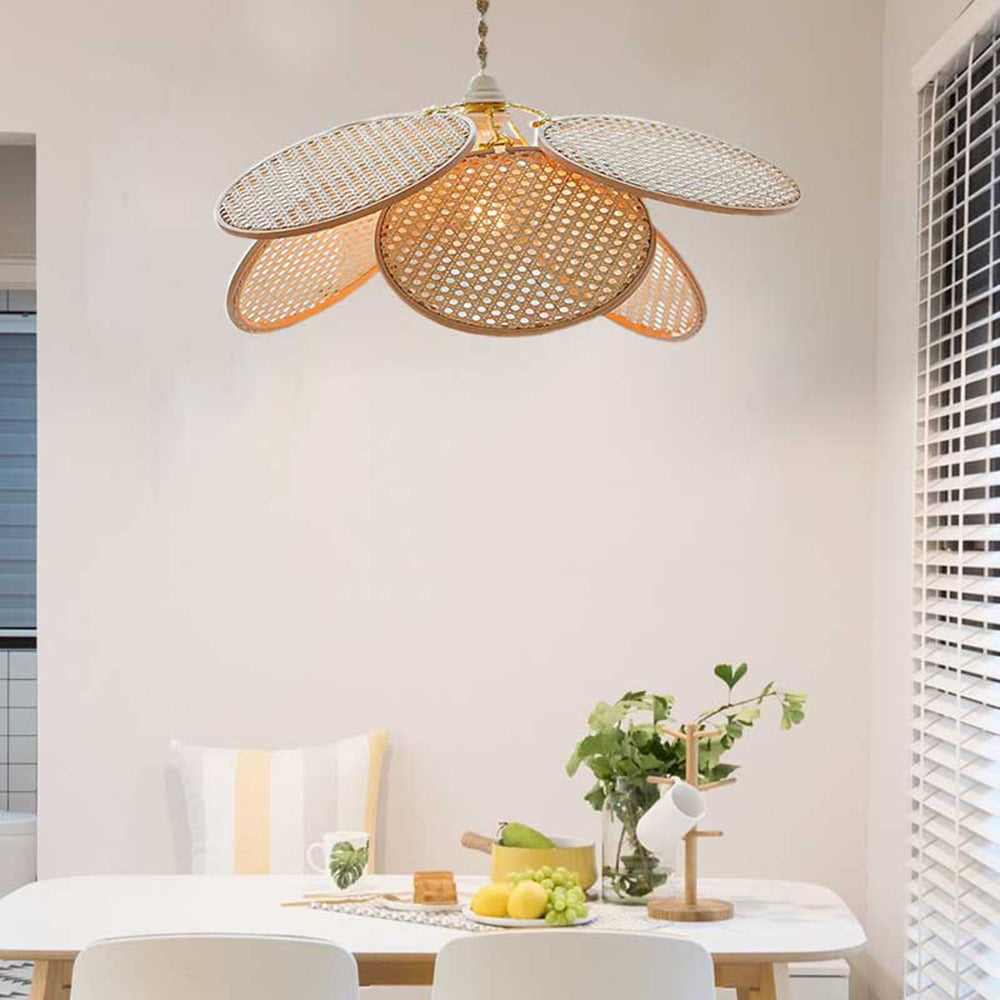 Ritta Naturale Fiore LED Lampada a Sospensione Rattan Soggiorno/Camera da Letto/Sala da Pranzo