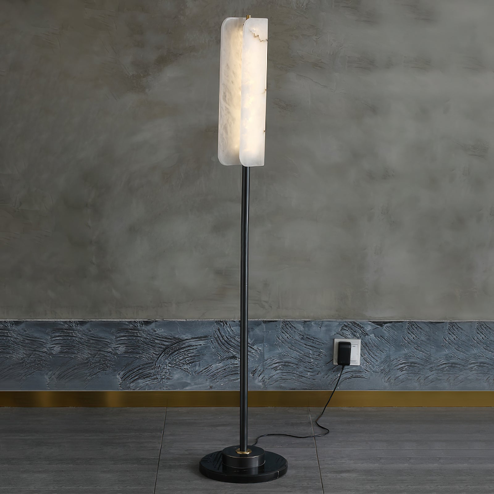 Years Alabaster Floor Lamp - Lamp Copper