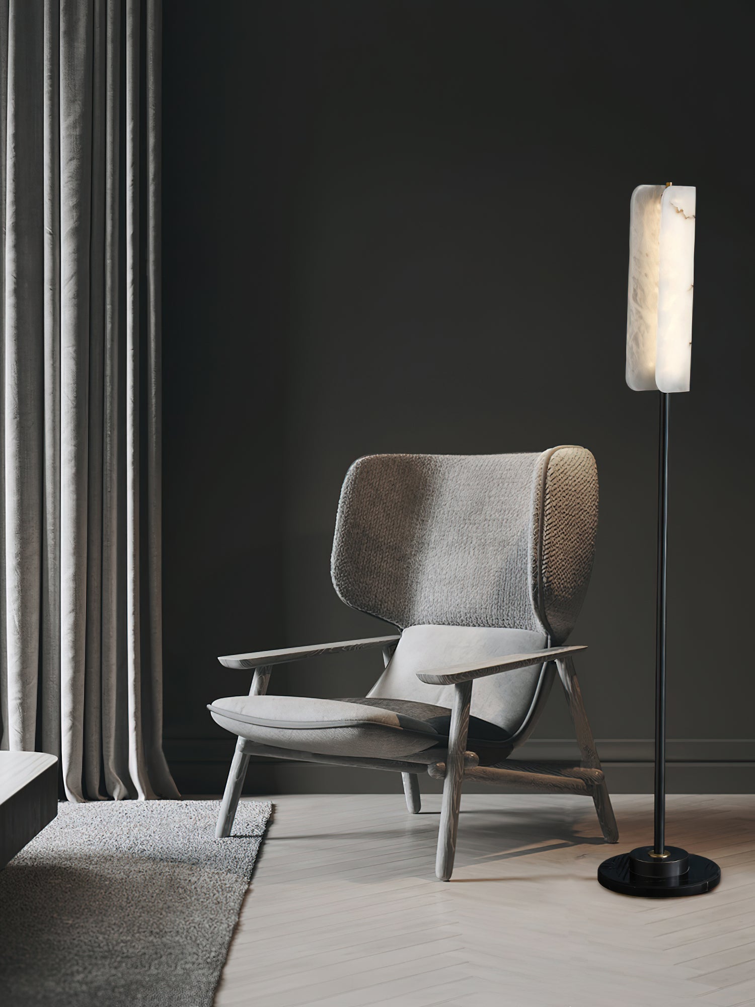 Years Alabaster Floor Lamp - Lamp Copper