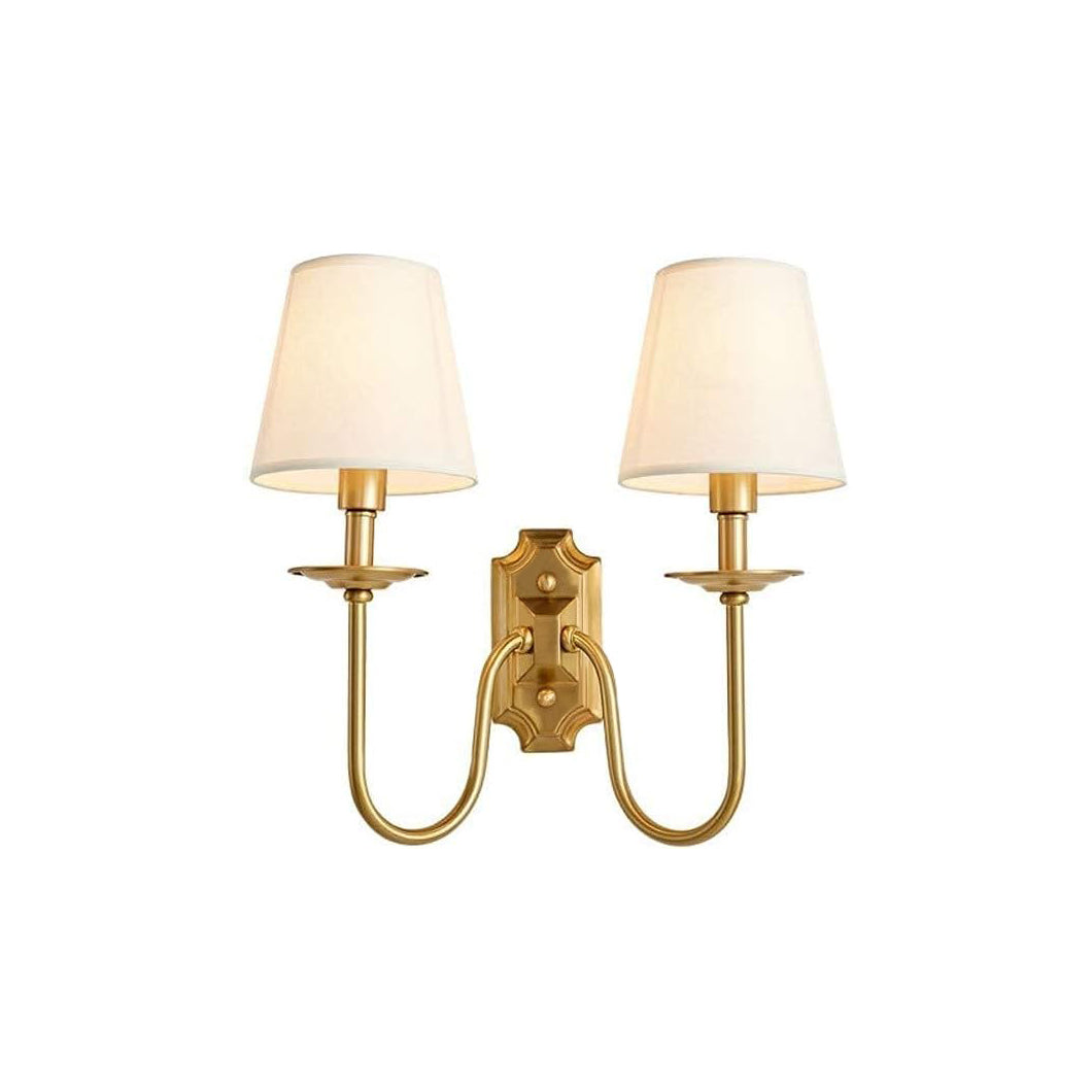 Silva Applique da Parete Vintage con Doppio Paralume in Tessuto