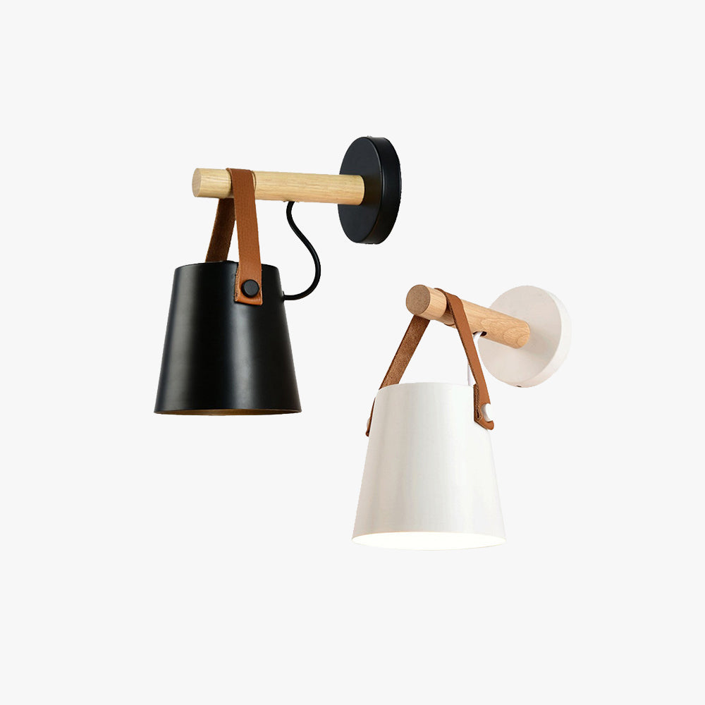 Silva Moderno Conical Metallo Legno Applique Camera da Letto