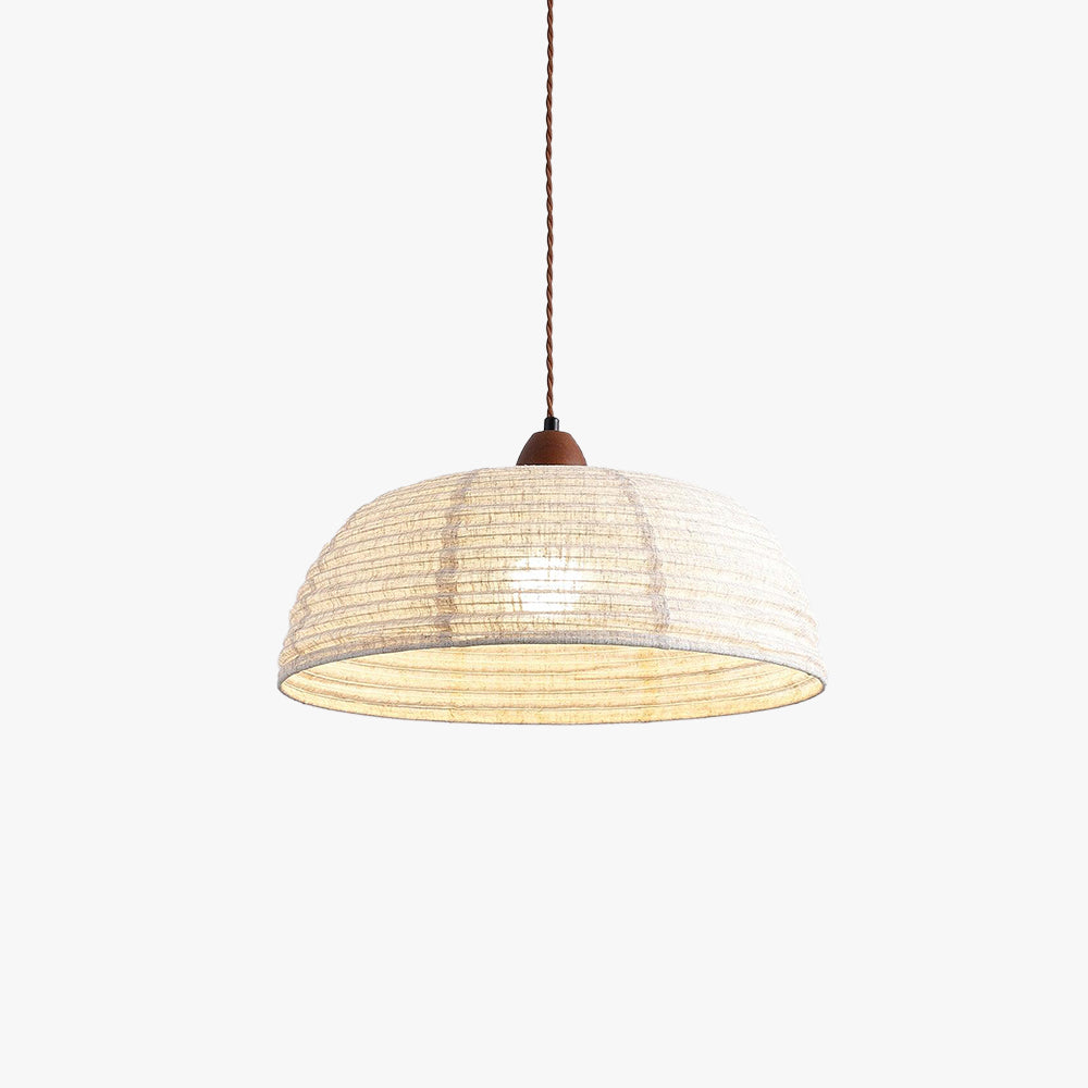 Ritta Retro Lanterna Bianco Legno Stoffa Lampade a Sospensione Studio Cucina
