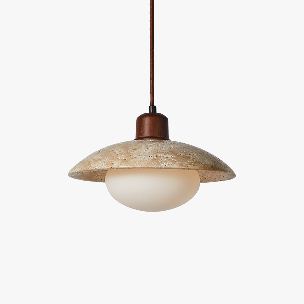 Valentina Lampada a Sospensione LED Circolare in Vetro Stile Wabi-Sabi Retro