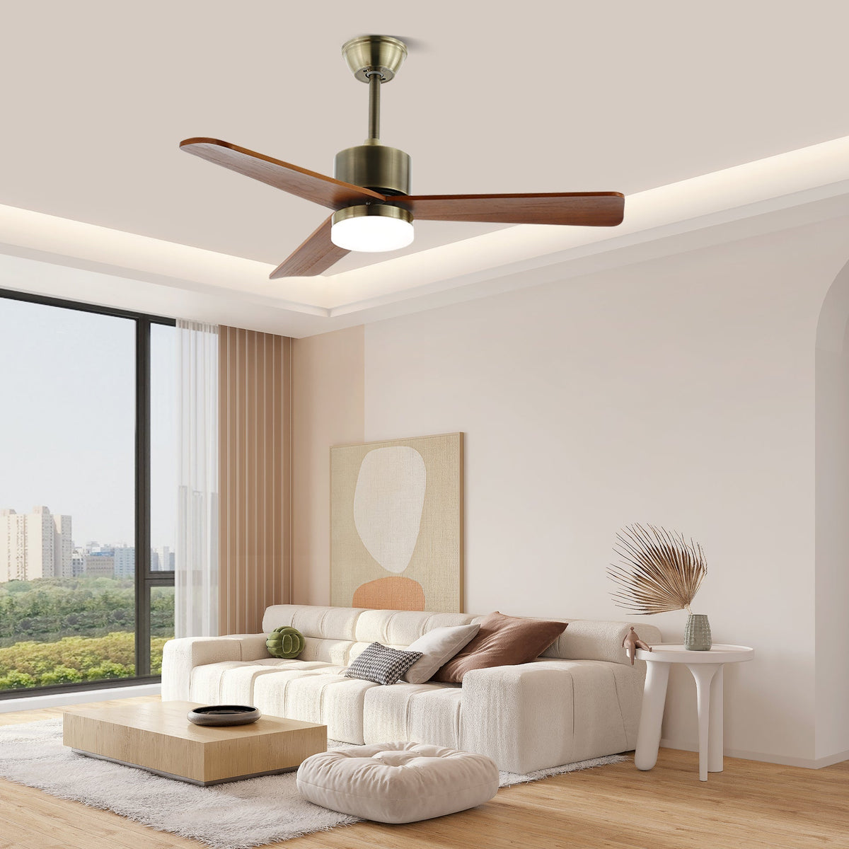 Ventilatore con luce Ventio con telecomando per la regolazione a 6 velocità.