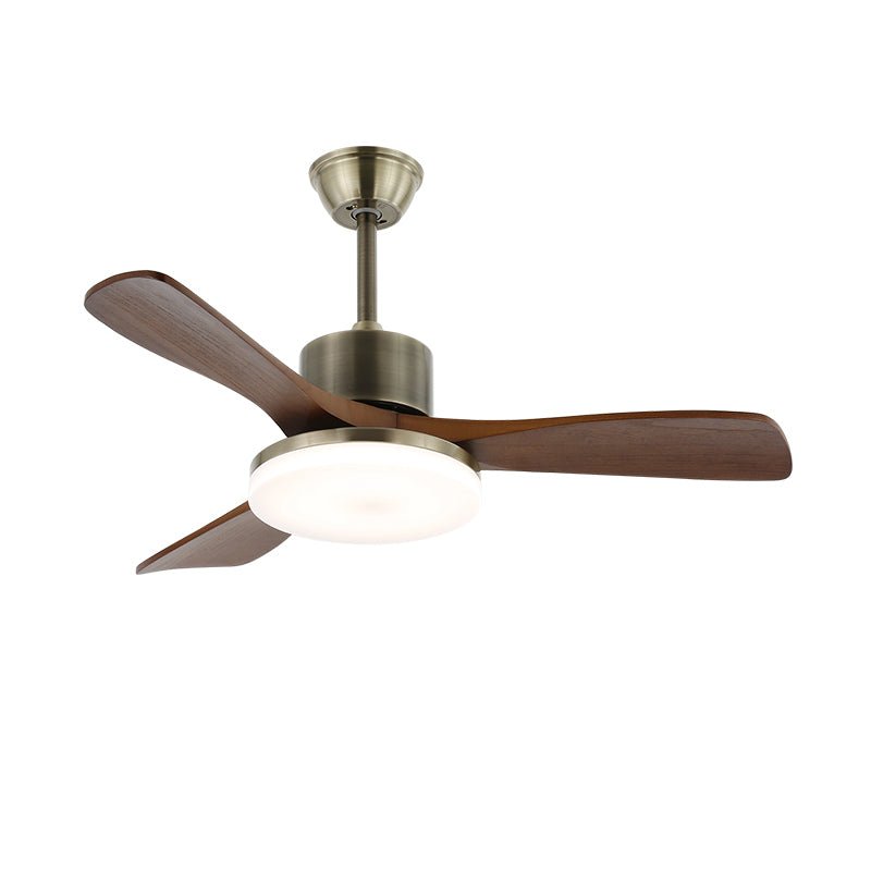 Ventilatore da Soffitto con Luce Ventio Minimalista in Argento e Legno