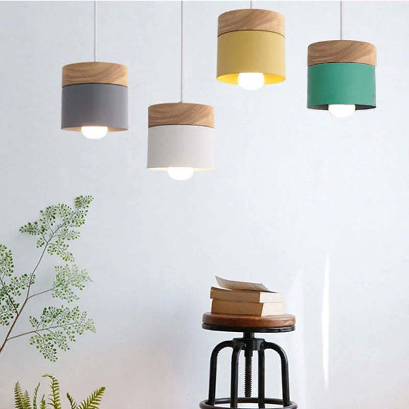 Valentina Nordiche Colorato LED Lampade a Sospensione Metallo/Legno Globo Soggiorno/Camera da Letto
