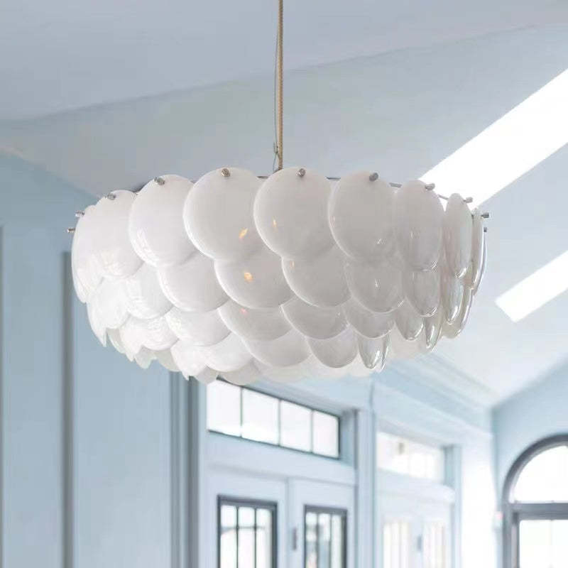 Lottie Bellissimo Moderno LED Germoglio Lampadari Bianco Arte Deco Foglia Ceramica Metallo Soggiorno/Camera da Letto