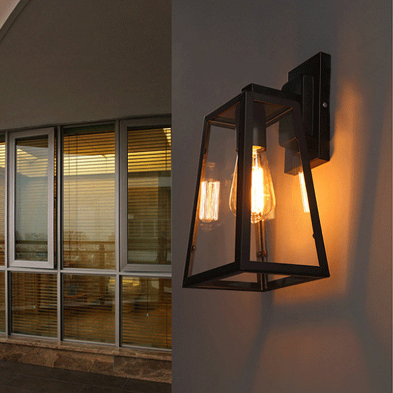 Silva Industriale Vintage LED Applique Metallo/Vetro Nero Sala da Pranzo/Soggiorno/Camera da Letto