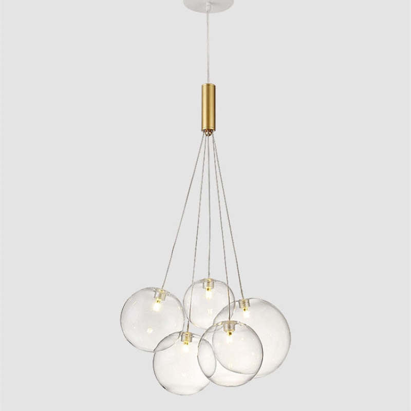 Valentina Moderni LED Lusso Lampade a Sospensione Vetro Ore Sfera Globo LED 3/5/9/15 Luci