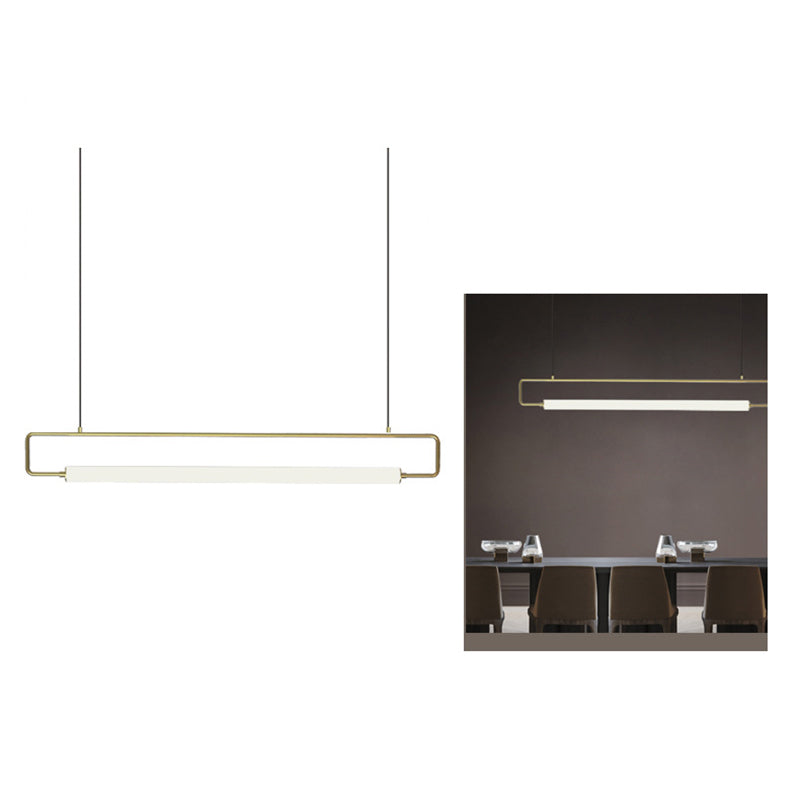 Edge Moderne Rettangolare LED Lampade a Sospensione Metallo Acrilico Oro/Nero Soggiorno/Camera da Letto
