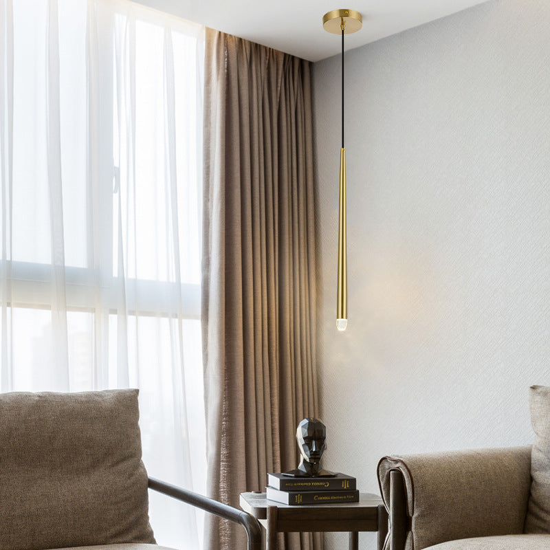 Carr Moderna LED Minimalismo Lampada a Sospensione Metallo Oro Lineare Soggiorno